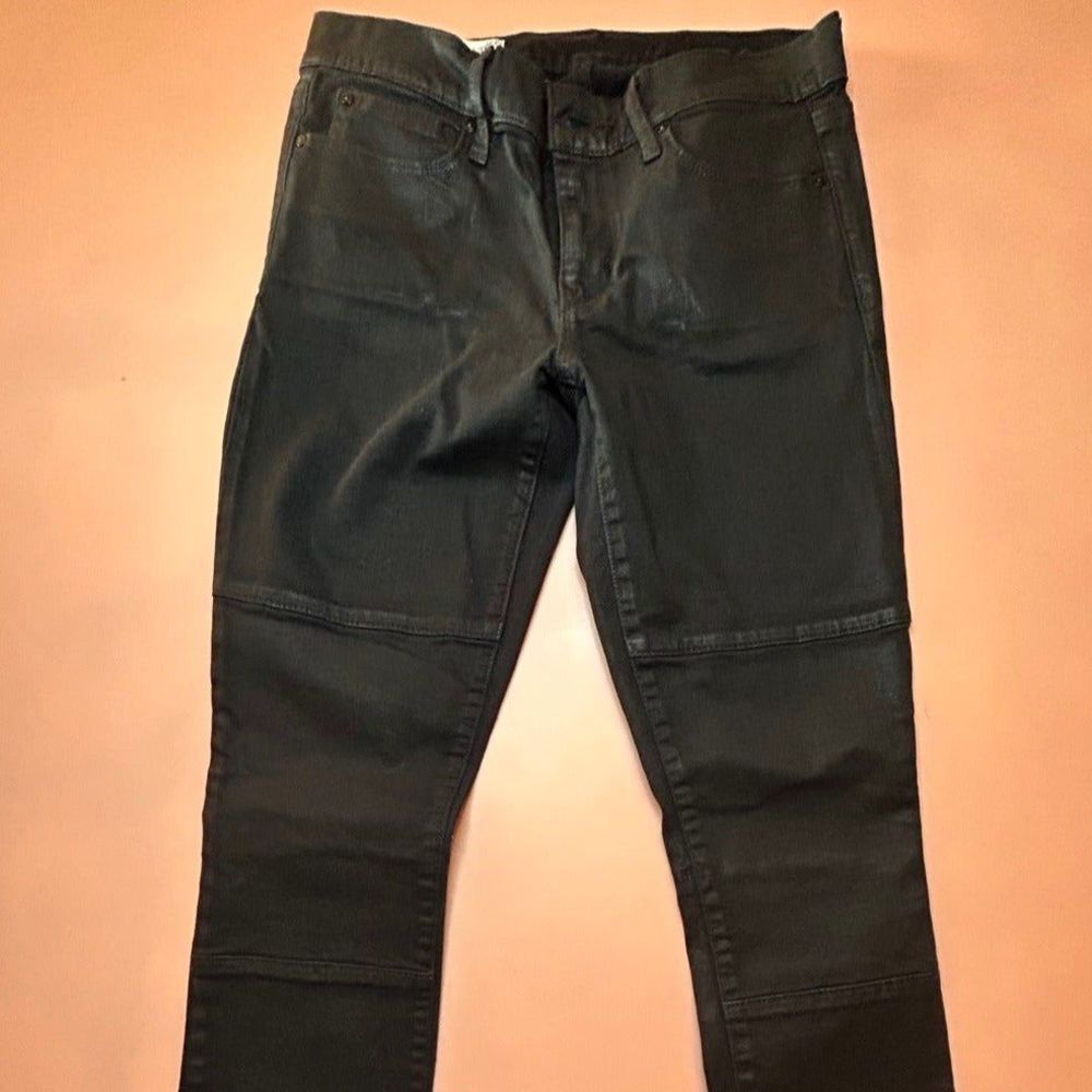 GAP 1969 Coated Black Moto Legging Jeans